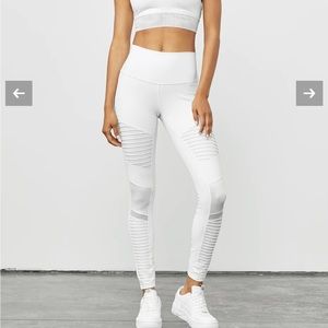 Alo High Waist Moto Legging (White) Size Small